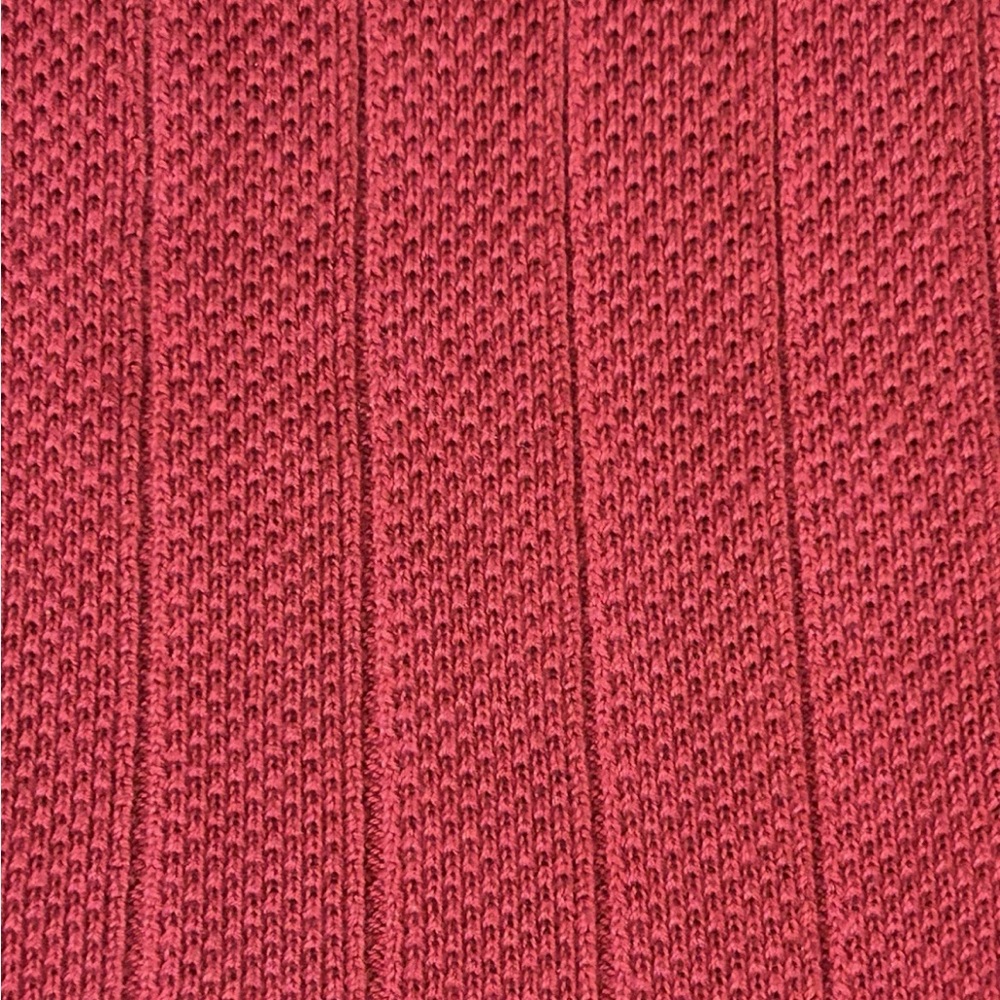 Vintage Chemise Lacoste Izod V Neck Sweater Large Burgundy Red Excellent - Picture 3 of 7